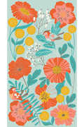 Powder Print Scarf - Lovebirds in a Poppy Field-Scarf-White finn