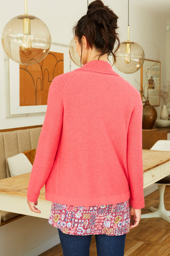 Reverse Knit Open Front Cardigan