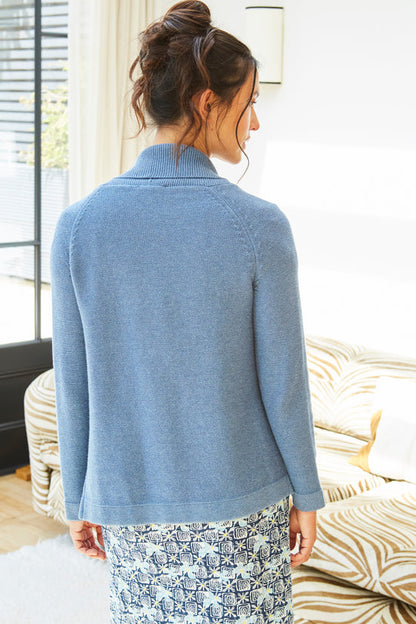 Reverse Knit Open Front Cardigan