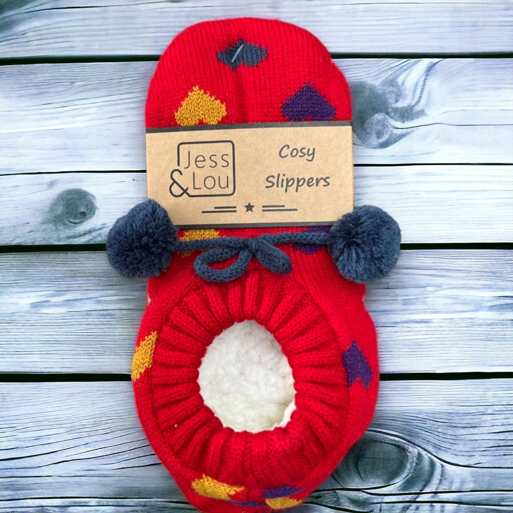 Happy Hearts Red Super Cosy Slipper Socks SL6212