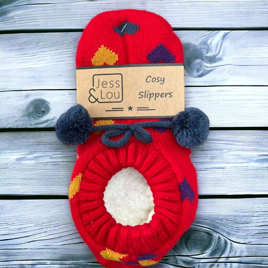 Happy Hearts Red Super Cosy Slipper Socks SL6212