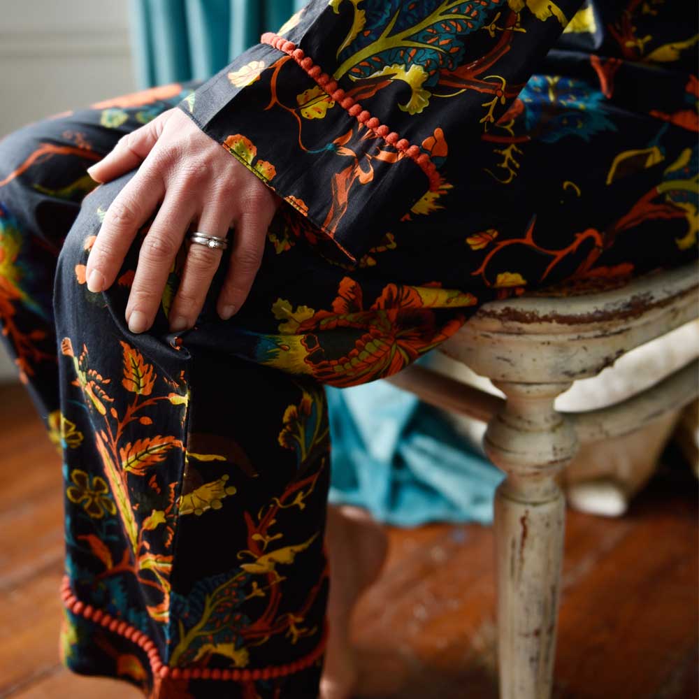 Burnt Orange Print Pyjamas-Accessories-White finn
