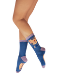 Powder Ladies' Ankle Socks - Wild Tiger - Royal Blue-Socks-White finn