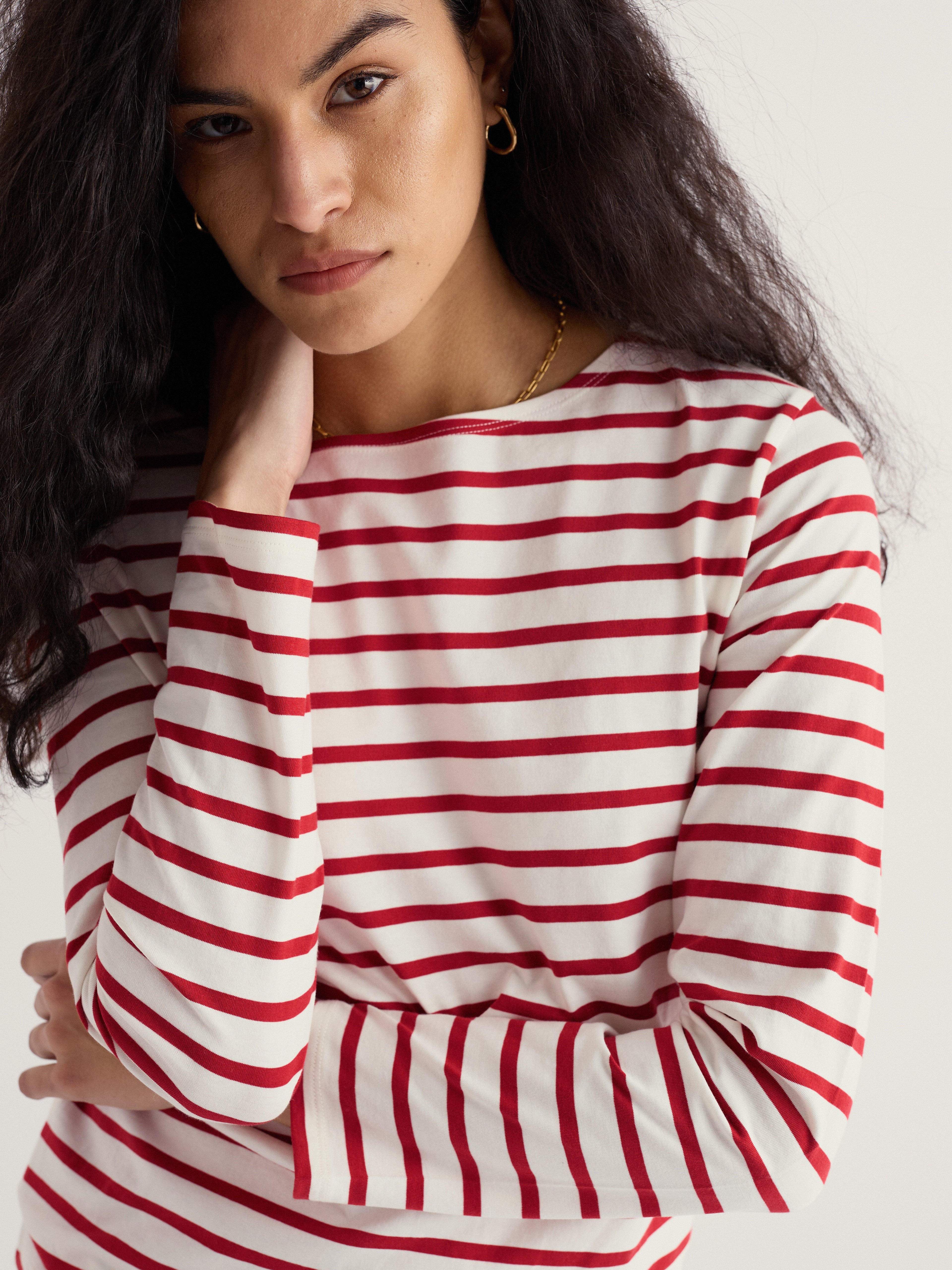 Seasalt Sailor Top - Breton Deep Rust-Seasalt-White finn