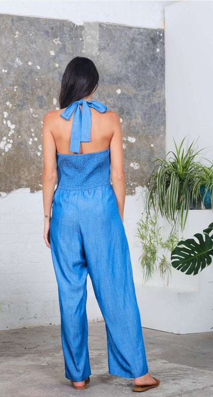 Halter Jumpsuit Chambray