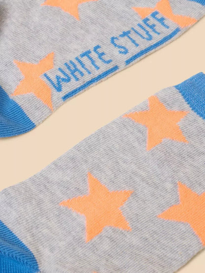 White Stuff Star Ankle Sock In Grey Multi