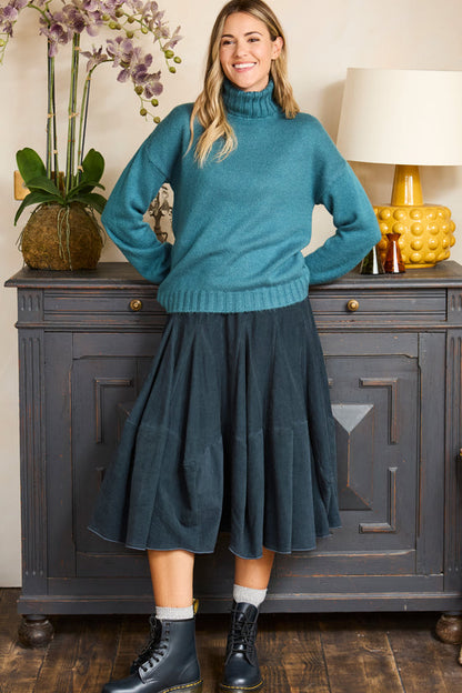 Turtle Neck Turn Back Cuff Jumper