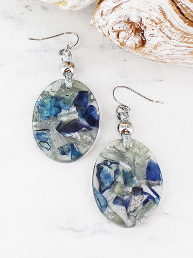 OVAL SHIMMERING RESIN EARRINGS UJ6425