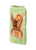 Powder Velvet Sunglasses Pouch - Ikat Tiger - Mint-Glasses case-White finn