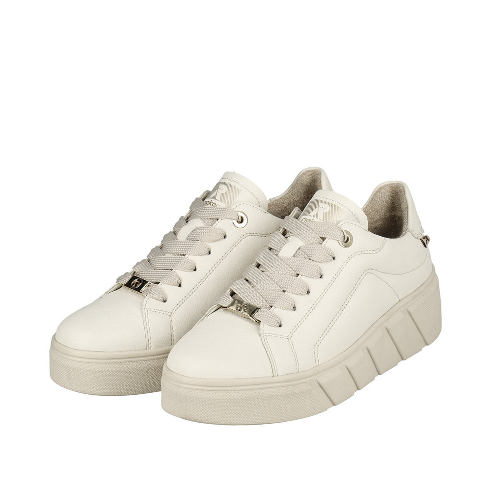 Rieker Chunky Trainer W0503-Footwear-White finn