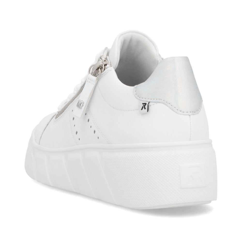 Rieker White Trainer W2605-Footwear-White finn