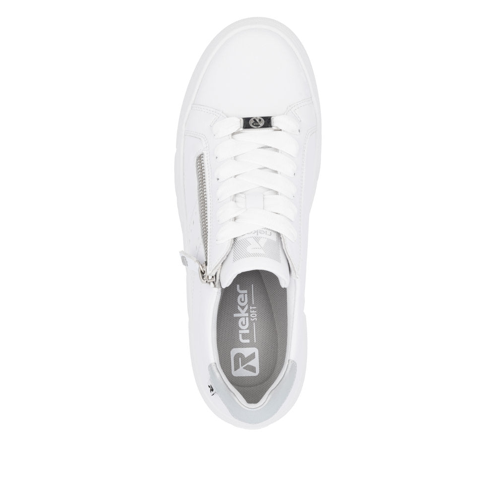 Rieker White Trainer W2605-Footwear-White finn