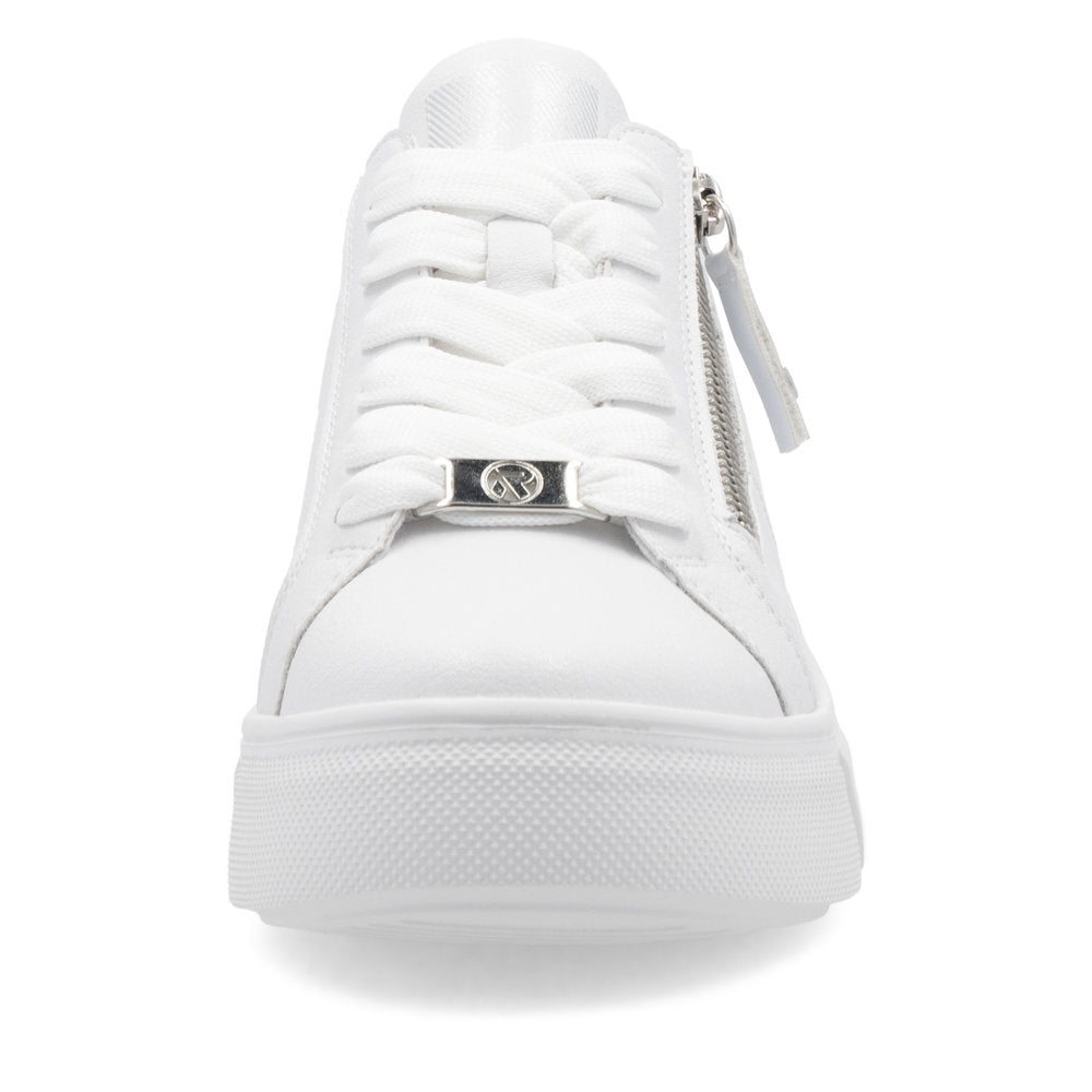 Rieker White Trainer W2605-Footwear-White finn