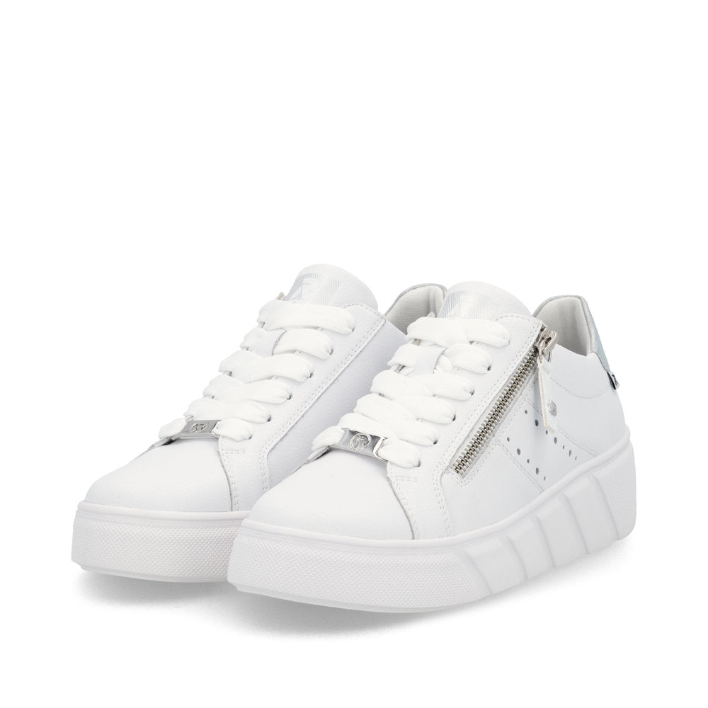 Rieker White Trainer W2605-Footwear-White finn