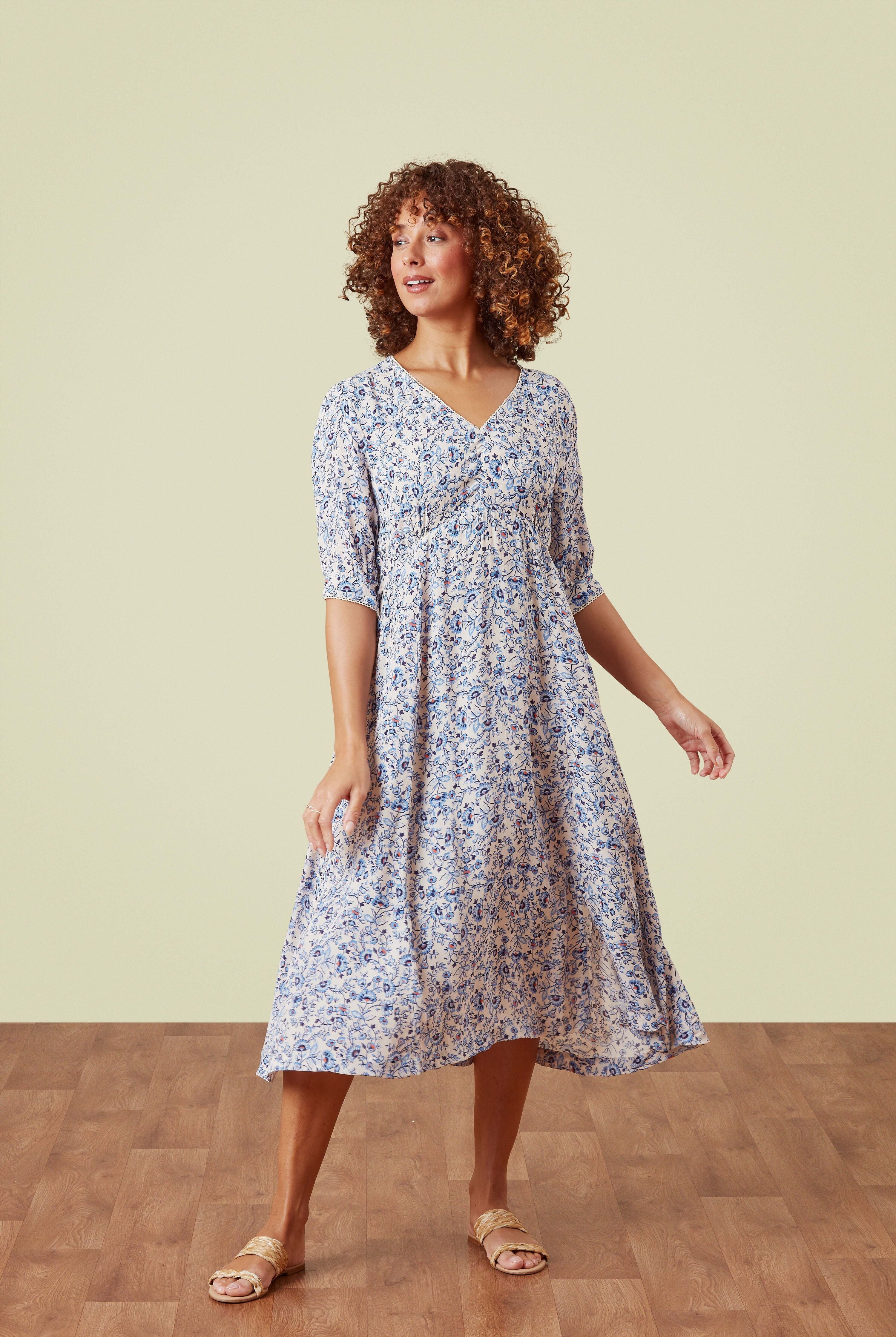 Adini VERONIQUE DRESS RIKISHA FLORAL-Dress-XS-Blue-