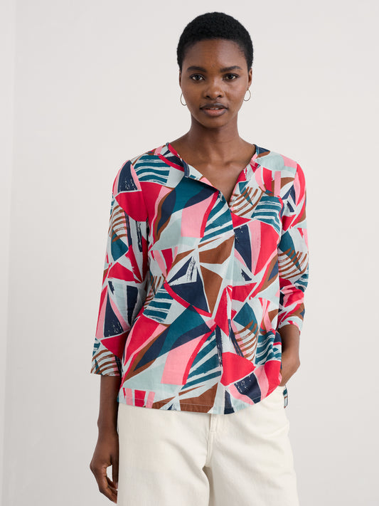 Seasalt Watercolor Sketch 3/4 Sleeve cotton Top