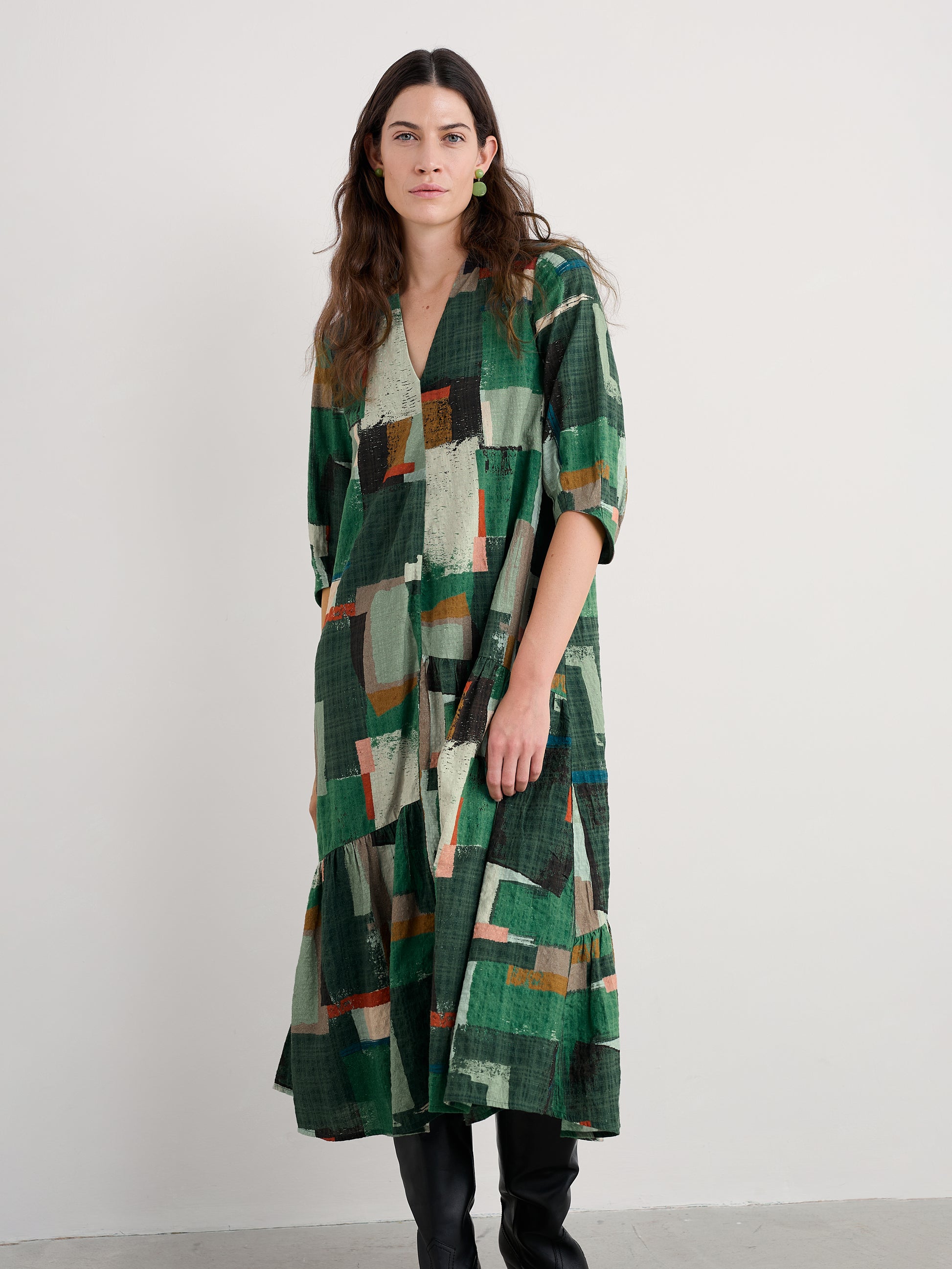 Seasalt Windblown Tired V-Neck Dress-Seasalt-White finn
