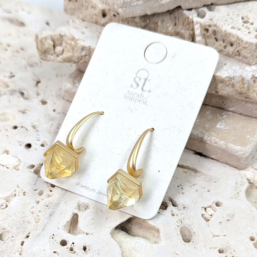 Facetted resin drop earrings XSST073E-MG-Earrings-White finn