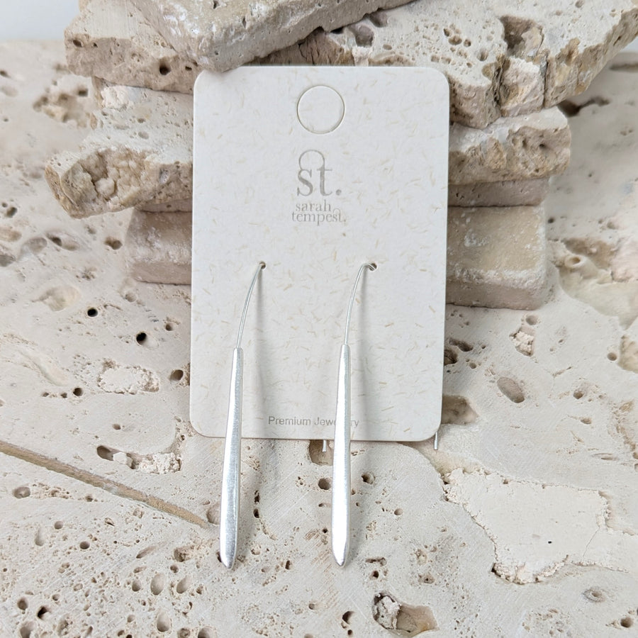 Sleek organic bar earrings XSST093E-MG-Earrings-White finn
