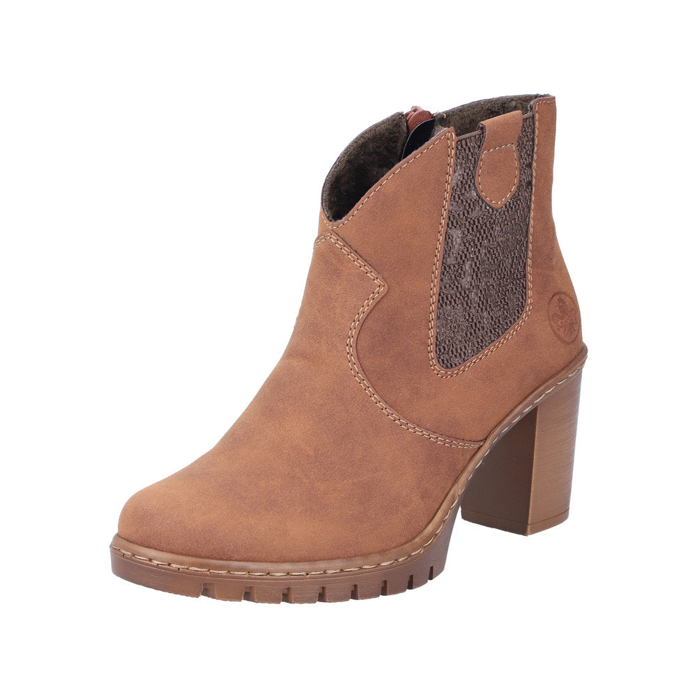 Rieker Heeled Ankle Boot Tan Y2554