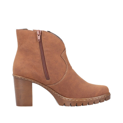 Rieker Heeled Ankle Boot Tan Y2554