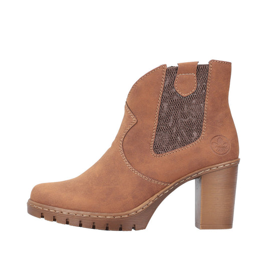 Rieker Heeled Ankle Boot Tan Y2554