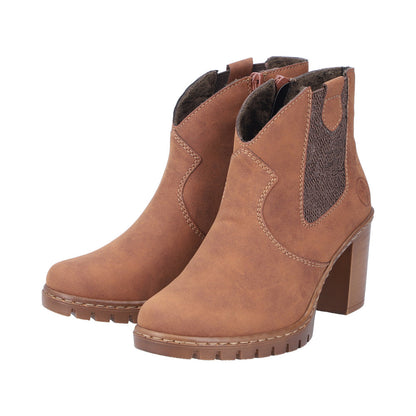 Rieker Heeled Ankle Boot Tan Y2554