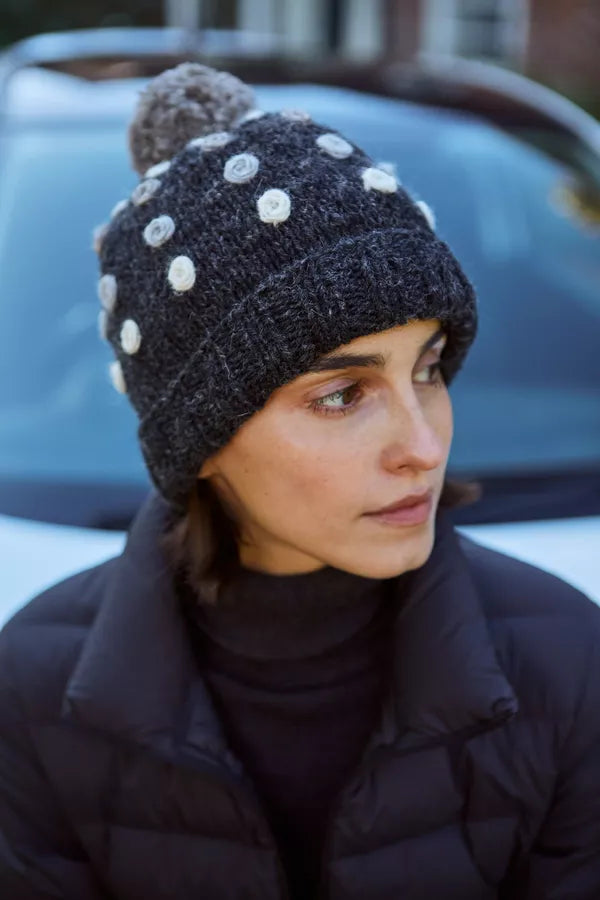 Pachamama Kew Bobble Beanie Charcoal