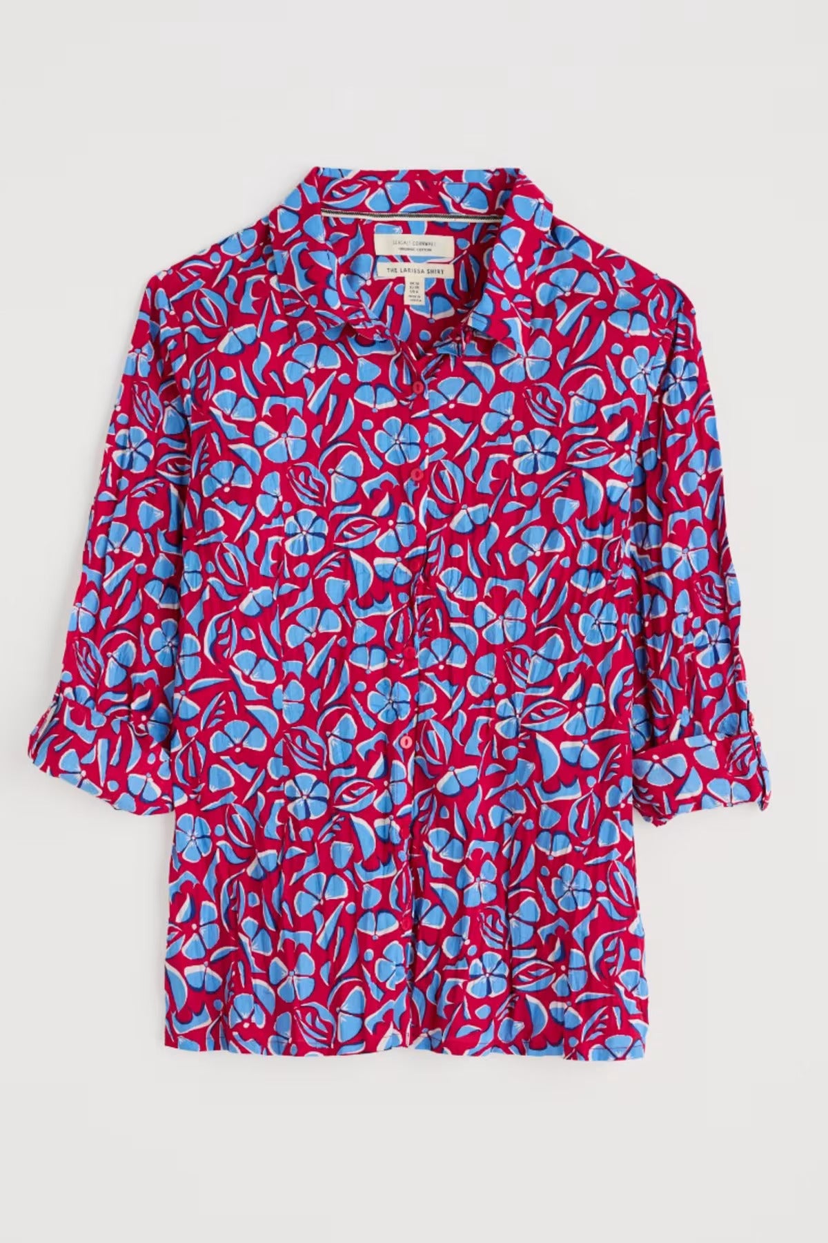 Seasalt Larissa Shirt Collaged Floral Scarlet