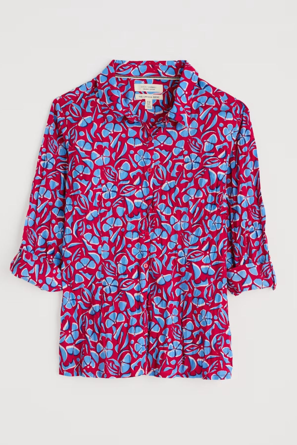 Seasalt Larissa Shirt Collaged Floral Scarlet-White finn