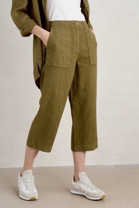 Seasalt Poleacre Cropped Linen Trousers