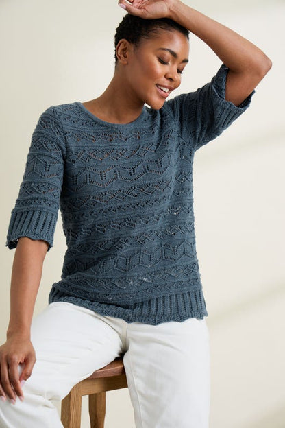 River Cross Pointelle Knit Top