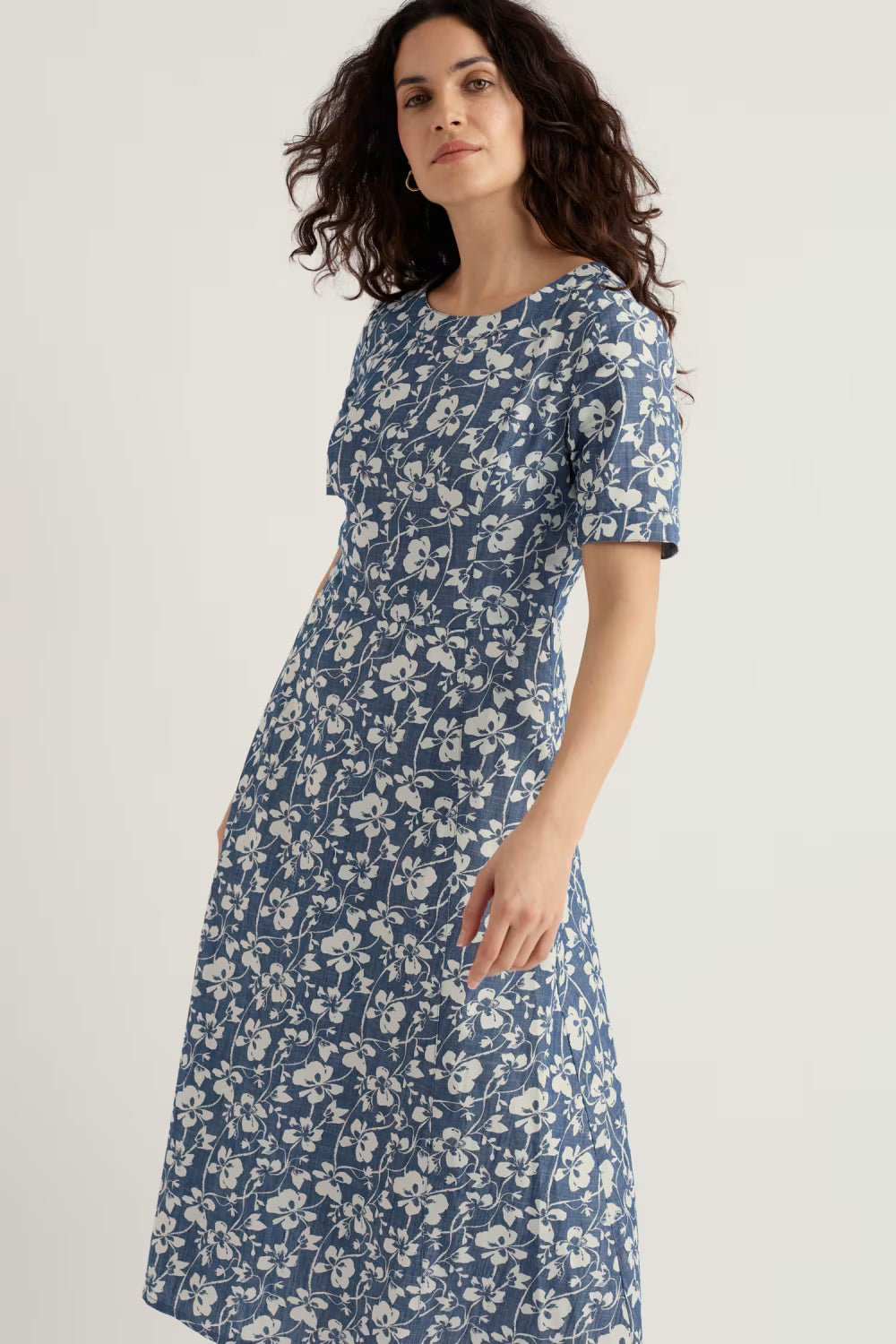 Seasalt Fox Path Printed Chambray Dress