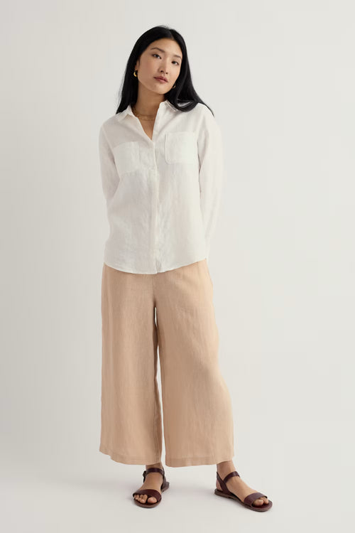 Seasalt Merrivale Linen Culottes-Trousers-8-Beige-