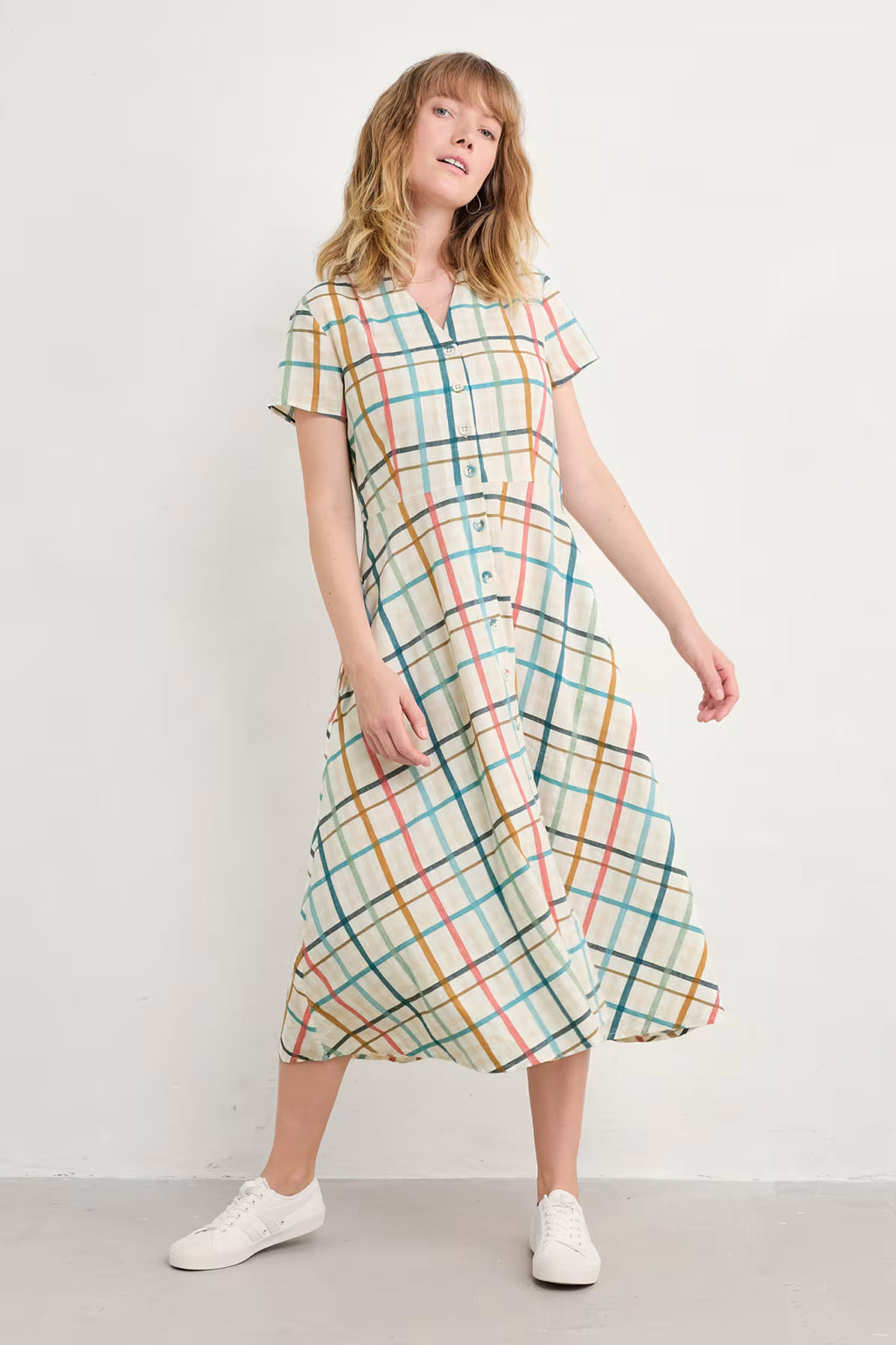 Seasalt Carved Wood Dress-White finn