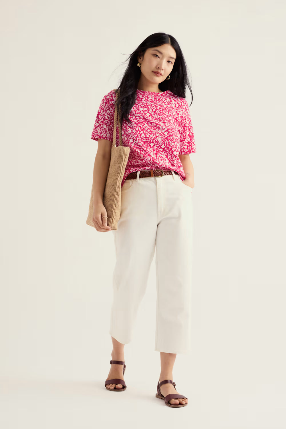 Seasalt Poisson T-Shirt-Protea Ditsy Bright  Radish
