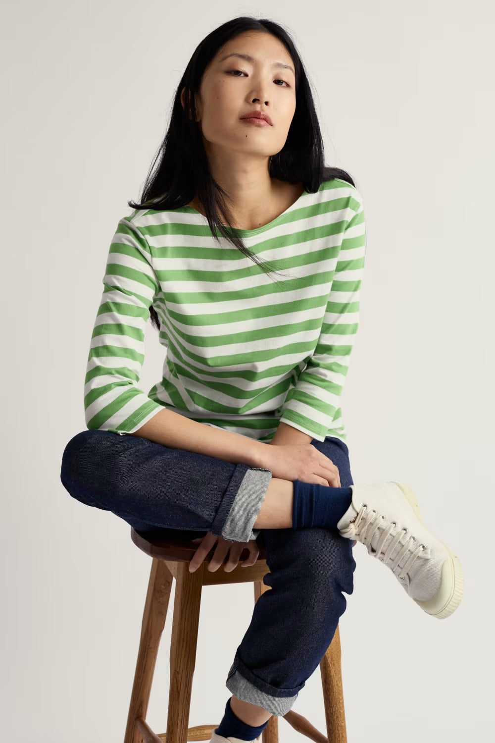 Seasalt Sailor Top - Scallion Clover Leaf-Seasalt-White finn
