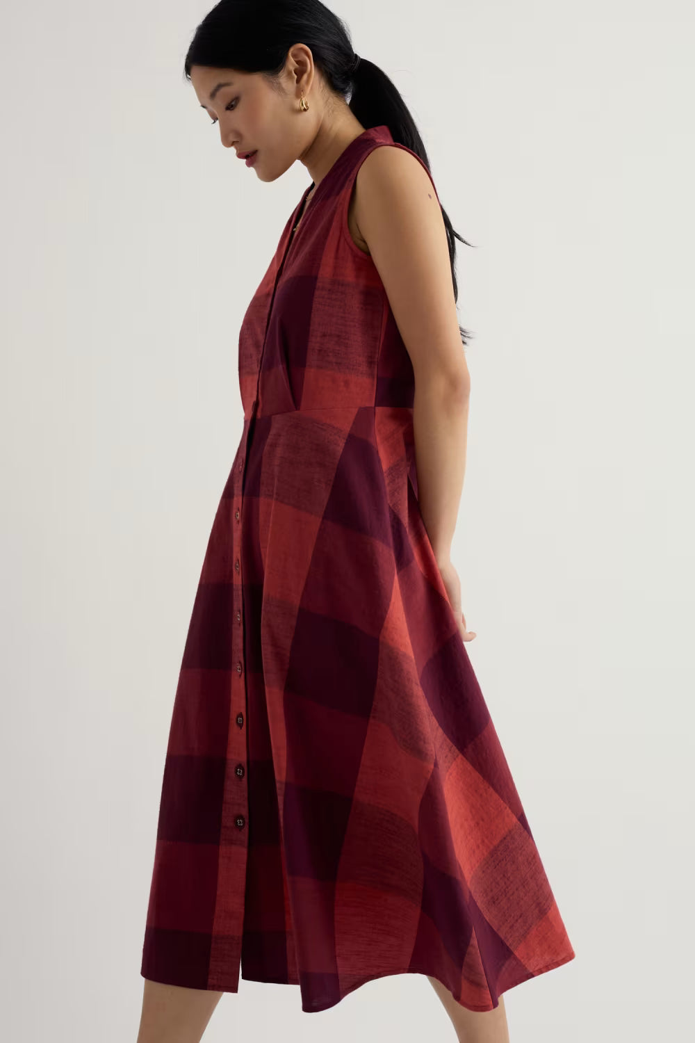 Seasalt Carved Wood Sleeveless Yarn-Dyed Dress