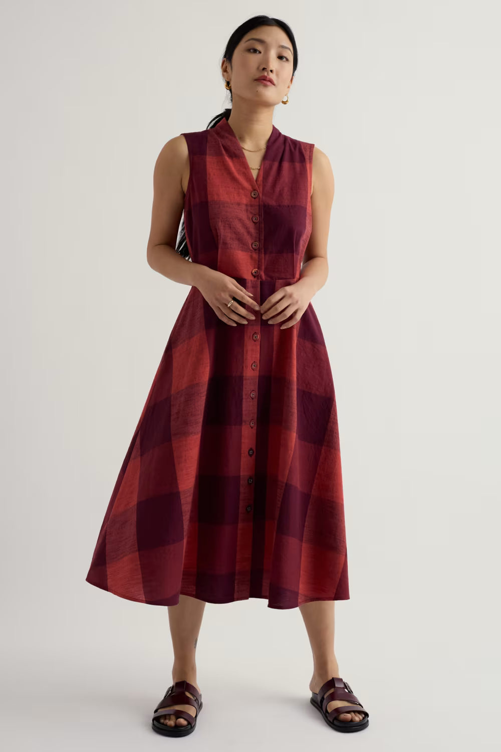 Seasalt Carved Wood Sleeveless Yarn-Dyed Dress