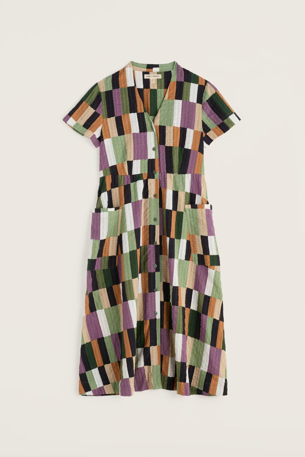 Seasalt Fowen Shirt Style Midi Dress-Dress-10-Field Colour Dried Basil-