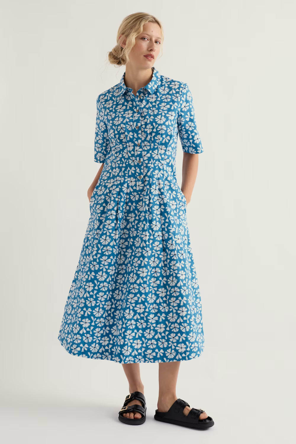 Seasalt Wild Liquorice Dress - Bold Cornflower Sailboats