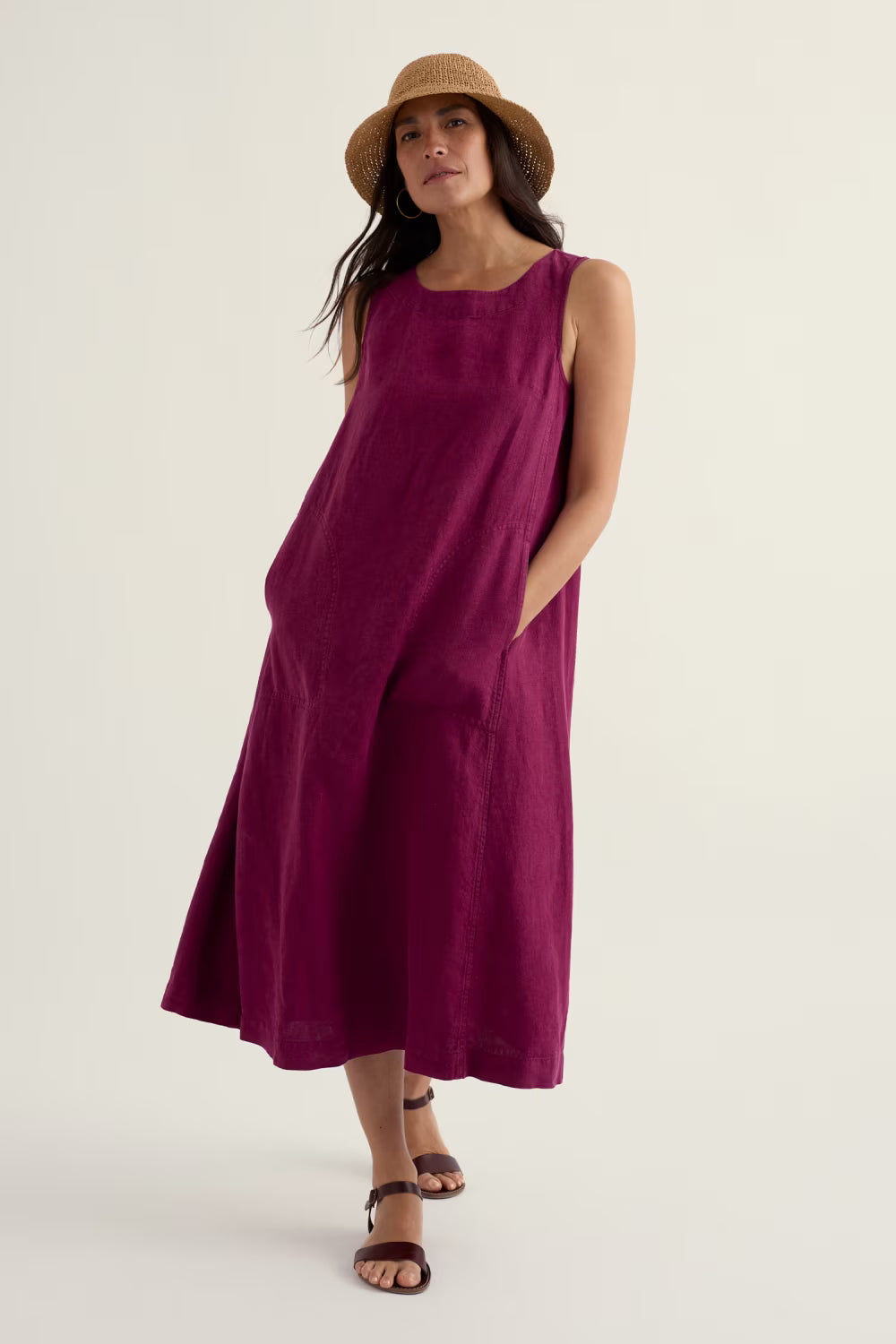 Seasalt Cresting Waves Sleeveless Linen Dress