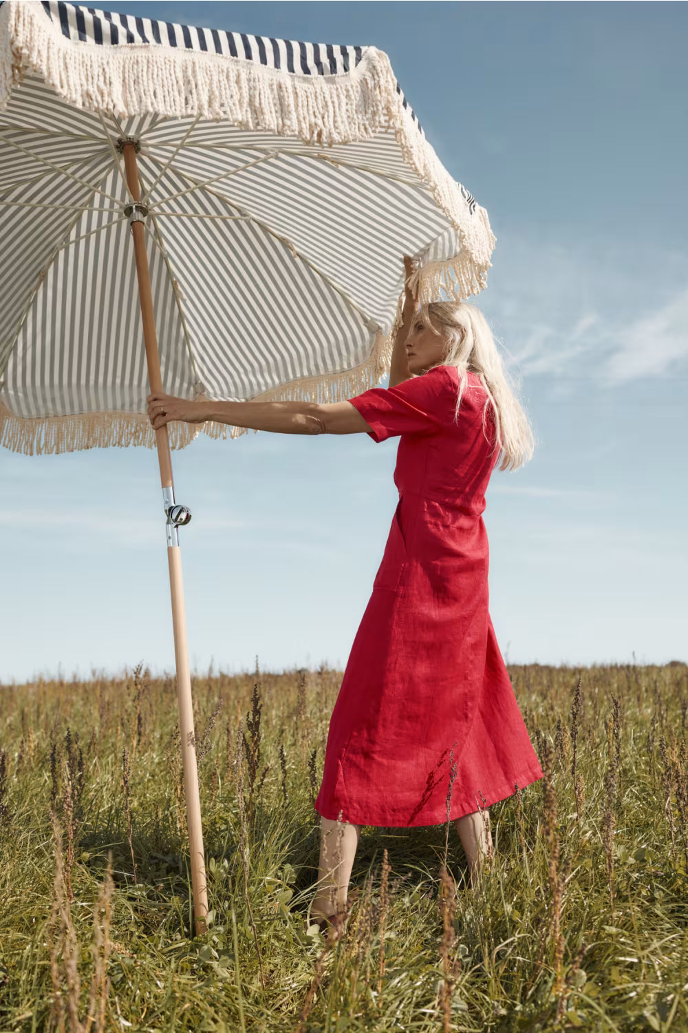 seasalt linen dress Seasalt Cornwall Pink Grass Wave Linen Midi Dress