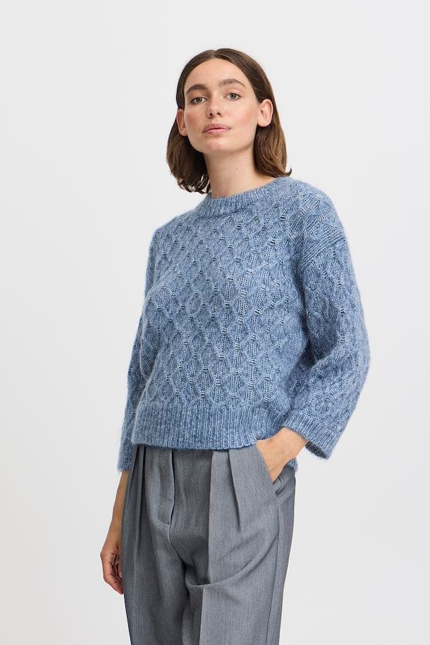 B Young OMHU Jumper-Knitwear-White finn