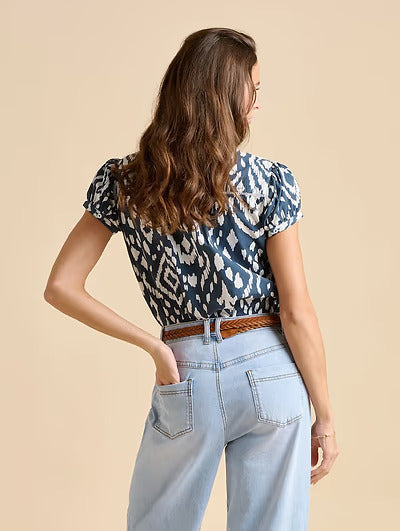 Brakeburn Ikat Blouse-Tops-White finn