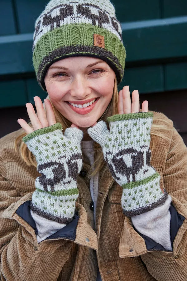 Pachamama Hardwick Sheep Roll Handwarmers-Gloves-White finn