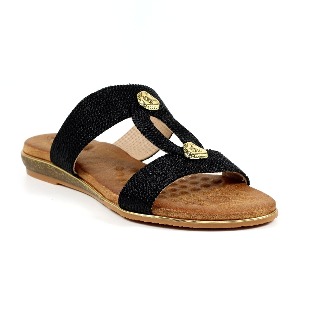 Calow Black Sandal-Footwear-White finn