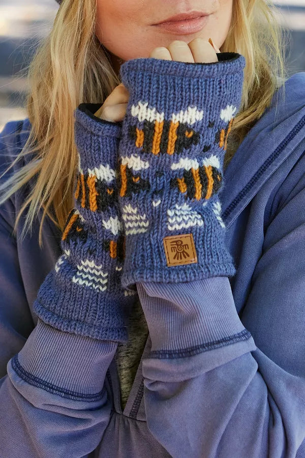 Pachamama- Beehive Handwarmer Denim-Accessories-White finn