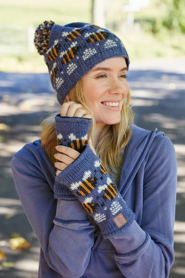 Pachamama- Beehive Handwarmer Denim-Accessories-White finn