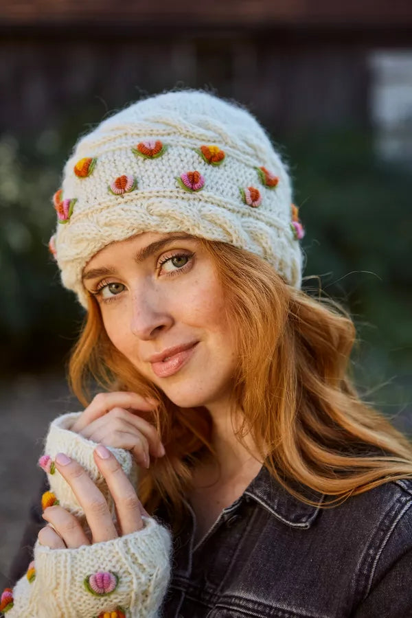 Pachamama Waterford Beanie Cream-Accessories-White finn